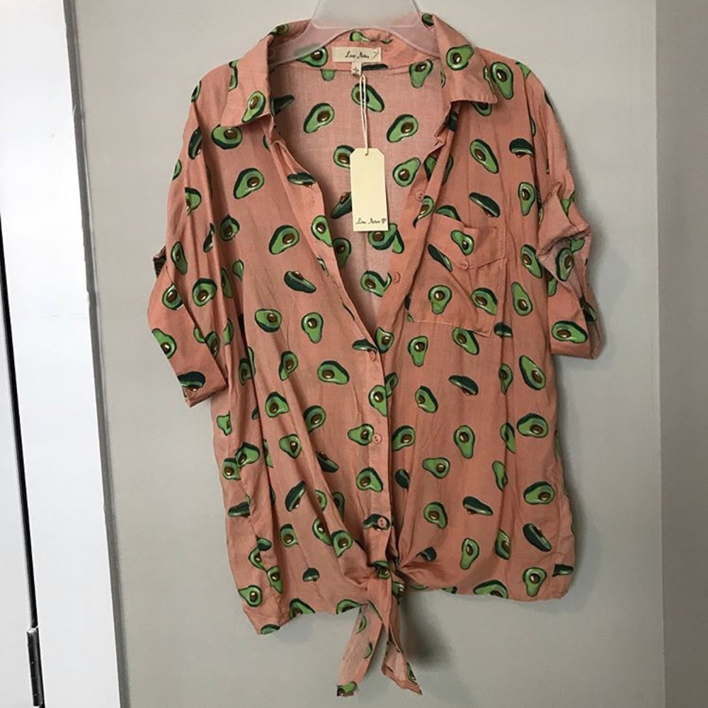 Peach Avocado button down